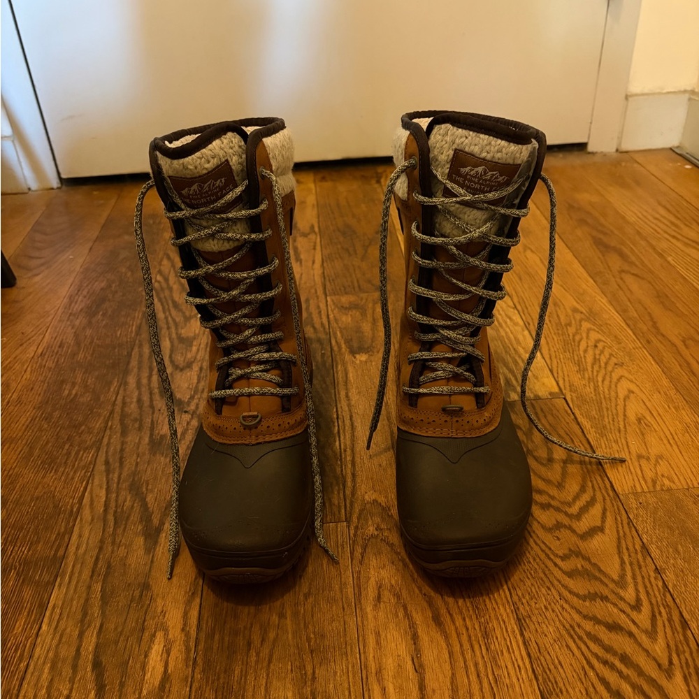 The North Face Brown and Tan Winter Boots